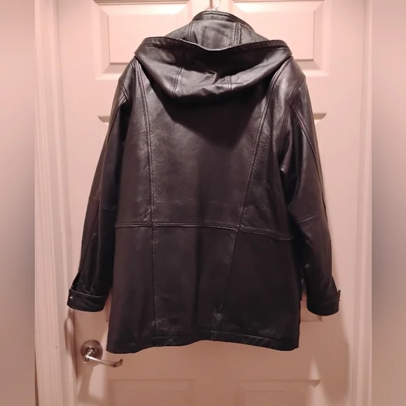 BROMLEY SPORT Snaps Zips Lining Removable Men's Black 100% Leather Jacket XL
